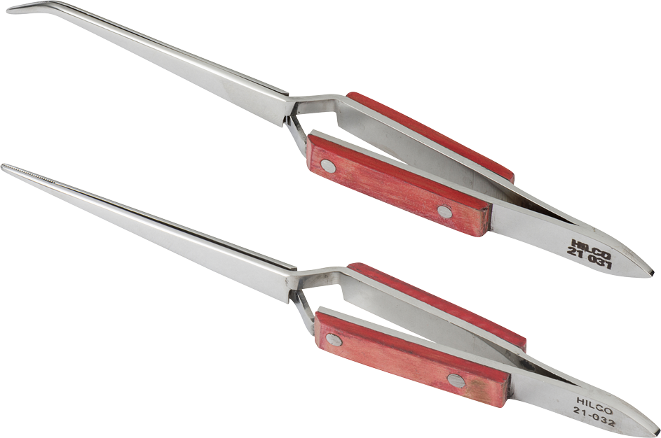 Tweezers Straight and Bent Nose Self Closing
