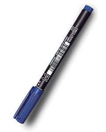 Blue Medium and Fine Marker Pen